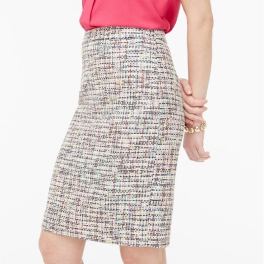 J. Crew Factory Rainbow Tweed Pencil Skirt Size 12